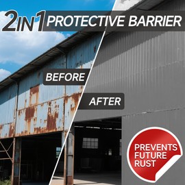 Mollor 2-in-1 Rust Converter, Rust Inhibitor Paint for Metal, Ultra Automotive Rust Reformer & Seal, Long-Lasting Rust Preventative Coating(35 Oz, White)