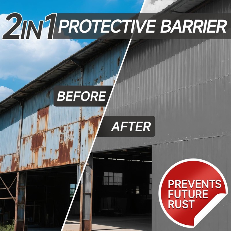Mollor 2-in-1 Rust Converter, Rust Inhibitor Paint for Metal, Ultra