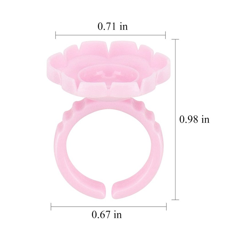 Mekupeu100 PCS Disposable Plastic Eyelash Flower Glue Ring