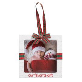 Little Holly Our Favorite Gift Photo Ornament, Baby's First Christmas, Newborn Holiday Keepsake, Wooden Picture Frame Hanging Ornament