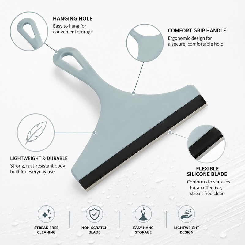 3-Piece Shower Squeegee Set for Glass Cleaning – Multipurpose Water