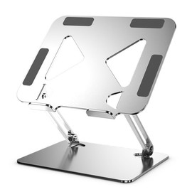 Standly Adjustable Laptop Stand for Desk – Portable Multi-Angle Laptop Riser with Heat Vent, Ergonomic Laptop Holder for MacBook, iPads, Tablets & 10-16” Laptops (Silver)