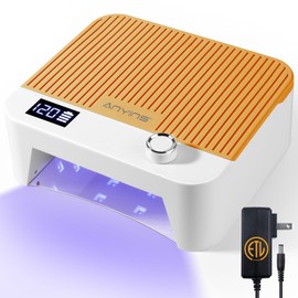ANYINS UV Nail Lamp 120W, Professional UV LED Lamp for Gel Nails Long-Lasting 30Pcs Beads Cordless Gel Nail Light, Fast Curing Nail Dryer with Knob for Home Salon DIY Orange
