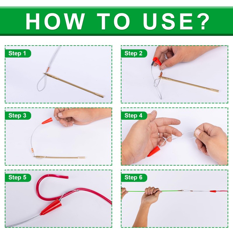 32.5FT Fiberglass Running Electrical Wire Cable Glow Rods Wire Pulling,