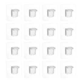 HARFINGTON 16pcs Shelf Support Peg 20mm/0.79" Adhesive Plastic Bracket Pegs with Pin Shelf Peg Shelf Clips for Furniture Bookcase Wardrobe Kitchen Cupboard, Transparent