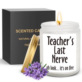 Teacher Appreciation Gifts Best Teacher Gifts for Women Men Funny Teacher Gifts Birthday Christmas Gifts Retirement Gifts Thanksgiving Gifts for Teachers - Teacher's Last Nerve Candle -7oz