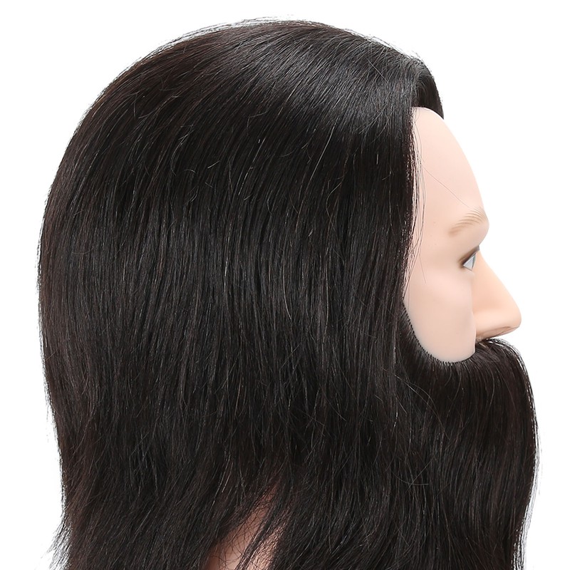Salon Male Mannequin Head Human Hair Practice Hairdressing Training Head