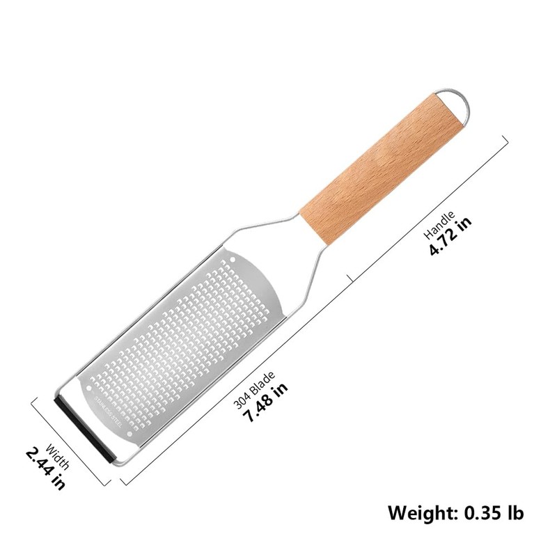 Kitchen Cheese Grater Lemon Zester Flat Handheld Grater Ergonomic Natural