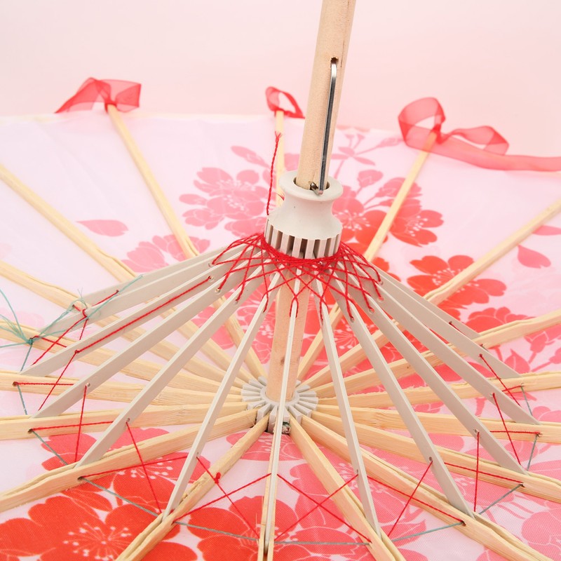 Silk Ribbon Umbrella Art Craft Decorative Photo Dance Perform Prop