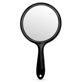 OMIRO Hand Mirror, Double-Sided Handheld Mirror 1X/3X Magnifying Mirror with Handle, Pack of 1 (Transparent Black)