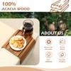 GHKINMAL Couch Cup Holder Tray, Acacia Wood Couch Armrest Table