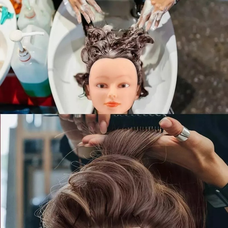 Ezzyso Cabeza De Maniquí De Entrenamien Para Práctica Peluquería