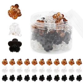 TEBIEKOY 48Pcs Small Flower Hair Clips for Women Girls, Strong Grip Mini Flower Claw Clips for Thin Thick Hair Cute Jaw Clips Hair Pins Hair Barrettes for Styling Toddler Hair Accessories
