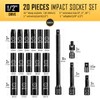 BOEN 1/2" Drive Metric Deep Impact Socket Set, 20 Piece