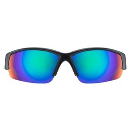 uvex sportstyle 215, occhiali sportivi unisex, specchiato, comfort senza pressione e tenuta perfetta, black matt green/green, one size