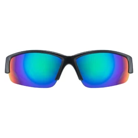 uvex sportstyle 215, occhiali sportivi unisex, specchiato, comfort senza pressione e tenuta perfetta, black matt green/green, one size