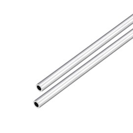 DMiotech 2Pack (6mm OD x 4mm ID) 6063 Aluminum Round Tube 300mm Length Industry Metal Tubing for Machinery Frame Construction DIY Projects