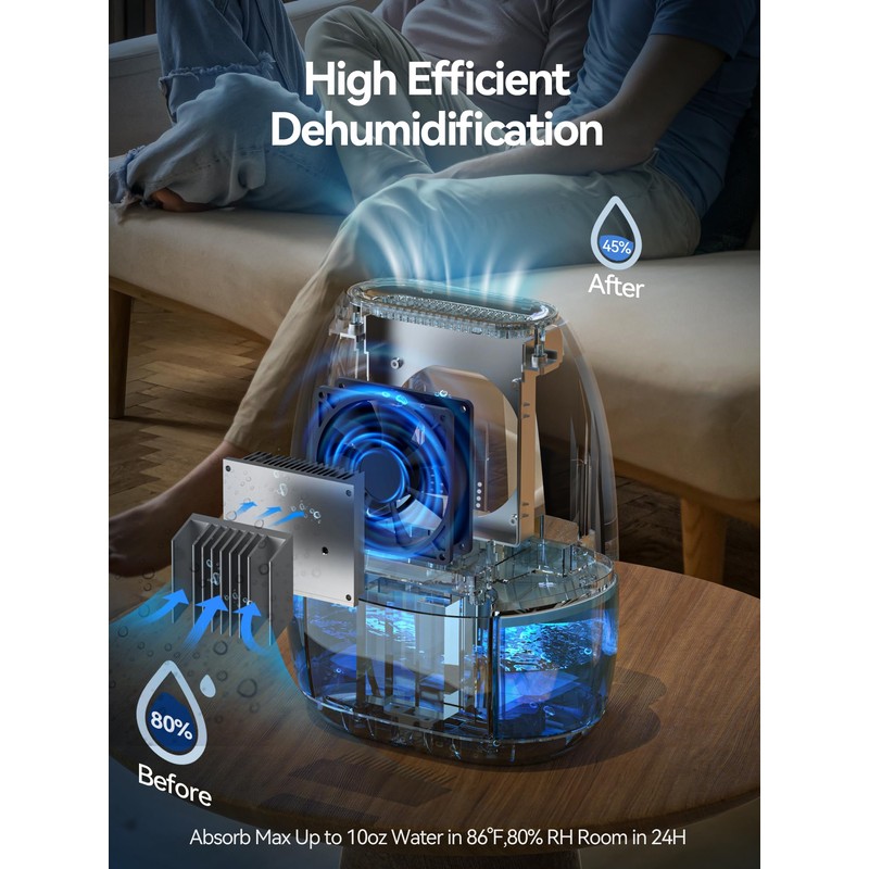 AlohaAir Dehumidifiers for Home, 34 oz Small Dehumidifier for Room,