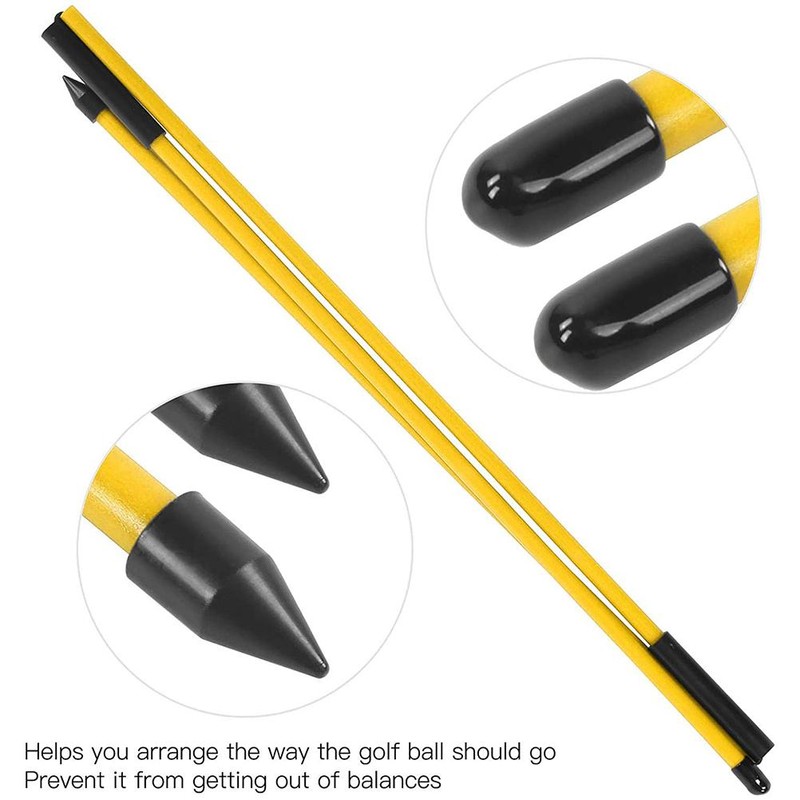 2 Pcs 3 Fold Golf Direction Indicator Stick Portable Correcter