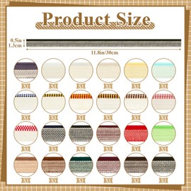 Tenceur 24 Pcs Book Binding Headbands 11.8 Inches Long 0.5 Inch Wide Cotton Book Headband Repair Book Cloth Kit Book Binding Materials for Beginners DIY 24 Colors Cuttable School Bookbinding Supplies