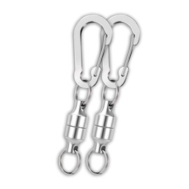 Wlikn Magnetic Releaser, Magnetic Releaser, Load Capacity 11.0 lbs (5 kg), Set of 2, Includes Carabiner, Magnetic Hook, Hanging Small Items, Outdoor Activities, Camping, Mountain Climbing, Fishing