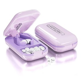 Dyroe Tablet Divider, Pill Cutter, Large and Small Tablets, Tablet Splitter Pill Divider with Tablet Storage Compartment, Pill Vitamin Tablets, Portable Bag, Pill Crusher, Black