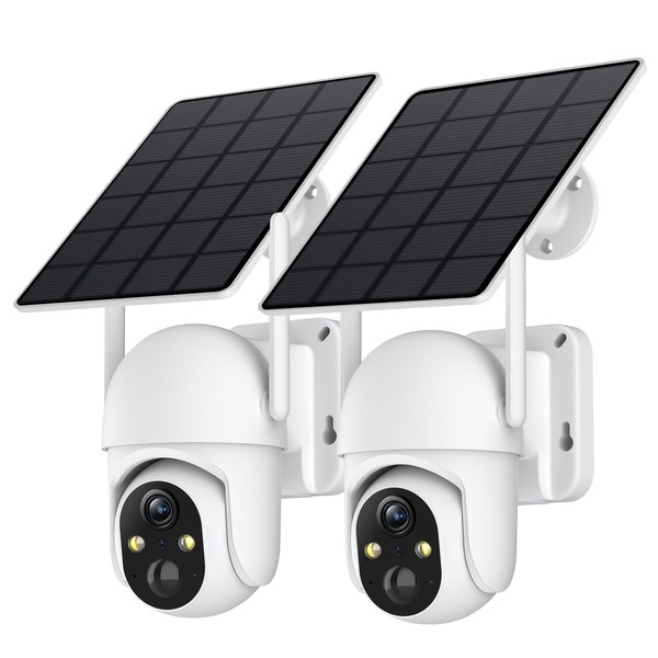 SEHMUA 2K Solar Security Cameras Wireless Outdoor, Low-Light Night Vision,