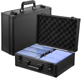 WOT I Collector's Trading Card Storage Box, Holds 3x4” Rigid/Magnetic Card Holders/Sleeved Cards, Reinforced Travel-Ready Card Case for Sports(Baseball, Football), Games&Trading Cards