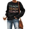 MOUSYA Colorful Retro Teacher Sweatshirt Women Teach Compassion Kindness Confidence