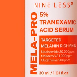 NINELESS-MELA-PRO 5% Tranexamic Acid Serum 30ml Sérum Facial Iluminador con Ácido Tranexámico, Ácido Hialurónico y Glicerina Reduce Manchas Oscuras, Hiperpigmentación y Enrojecimiento Hidratación Profunda y Fórmula Suave para Todo Tipo de Piel