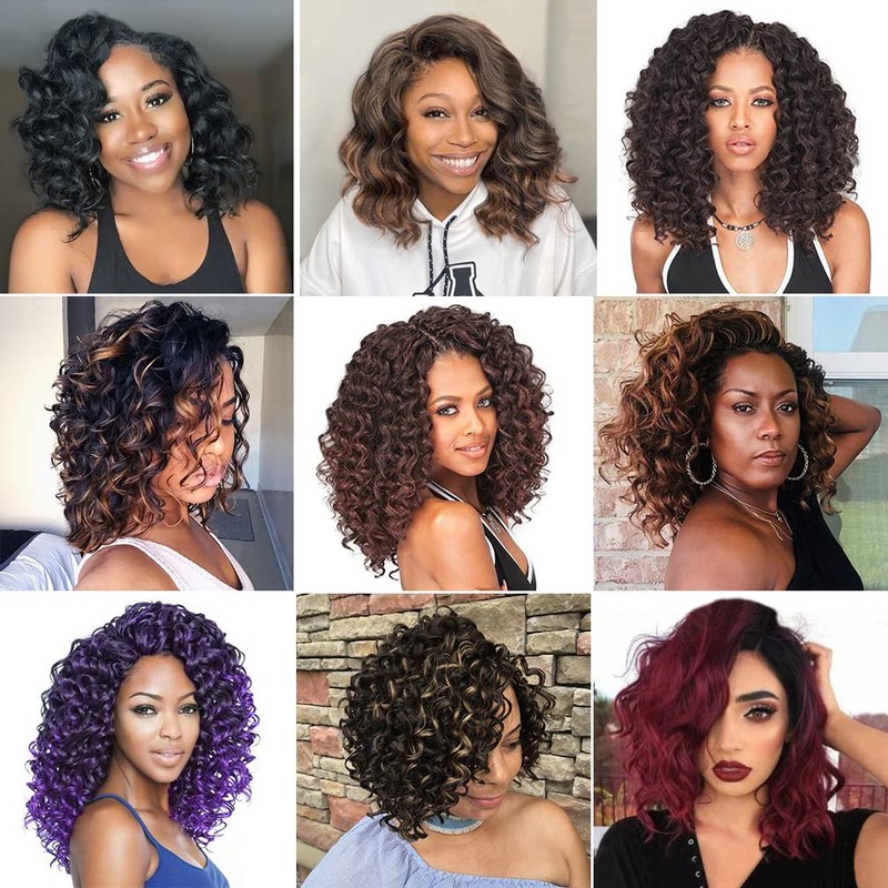 Ocean Wave Crochet Hair 7 Packs 12 Inch Black Deep