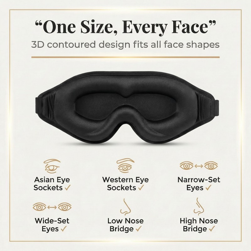 Silk Sleep Masks for Women & Men 100% Blackout Eye