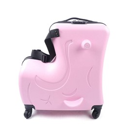 YIYIBYUS 20" Kids' Suitcase Scooter,Children's Trolley Case Travel Box Scooter Rolling Suitcase Ride on ABS Luggage Suitcase Waterproof (Pink)