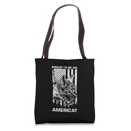 Americat US Flag Black Cat Owner Tote Bag