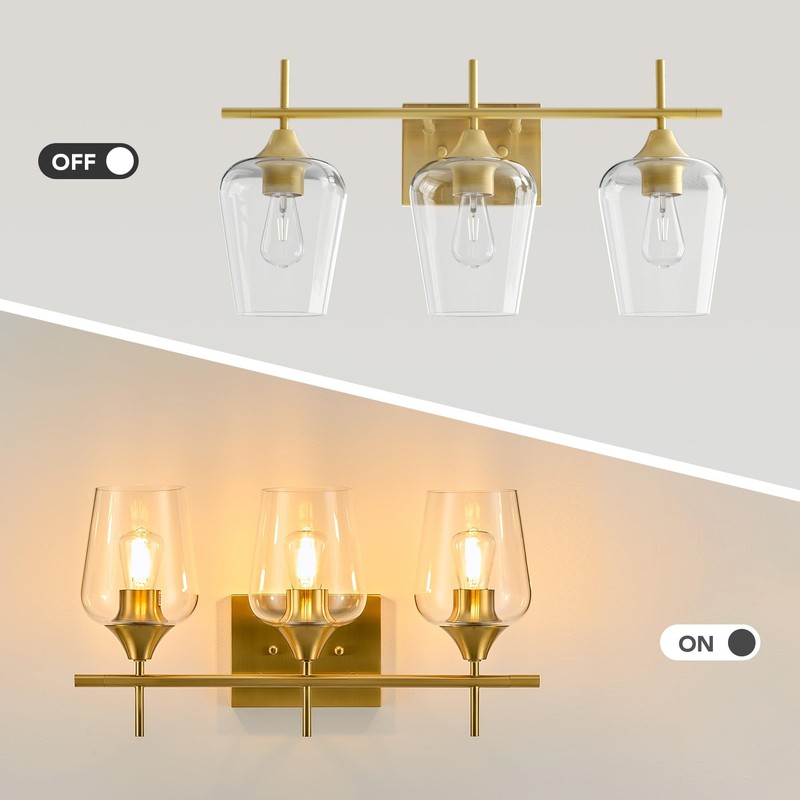 VONLUCE Bathroom Vanity Light, 3 Light Bathroom Light Fixture Over