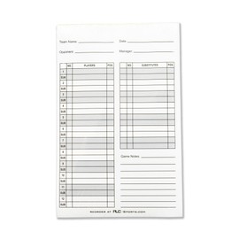 PLC Sports 90 Pack Baseball Softball Lineup Cards | 4 Part Carbon Copy | 5.5" x 8.5" | Game Notes Section with 12 Batter Order |