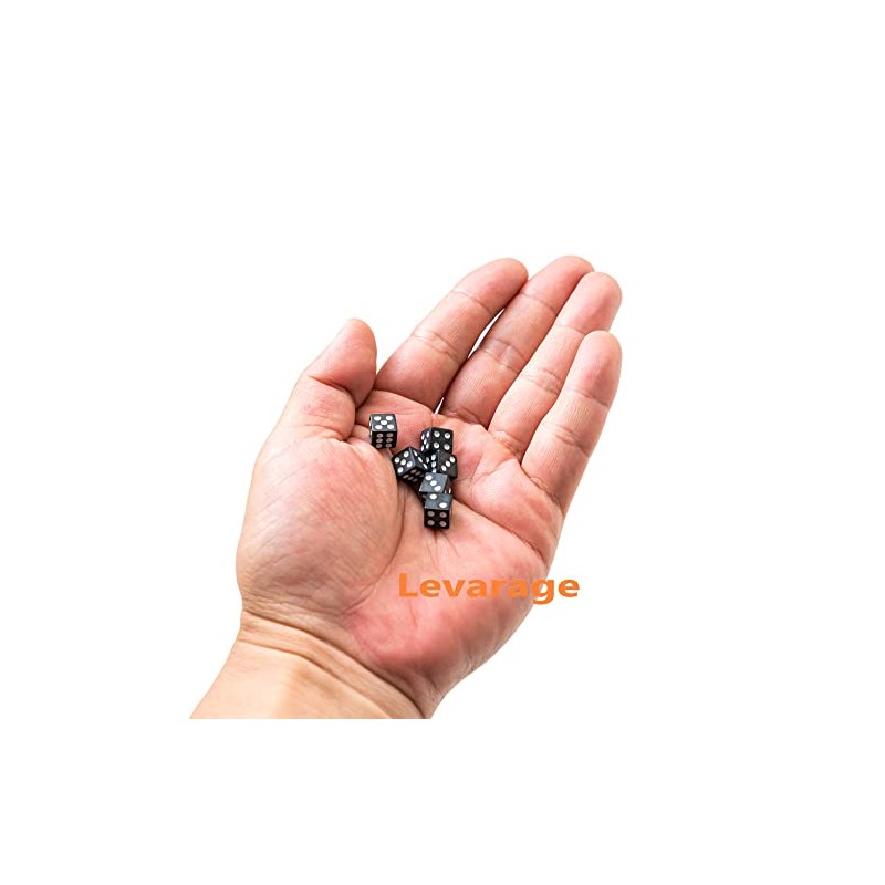 Levarage 0029 Dice, Black, Small, 6-Pack, Black Dice, Black Dice,