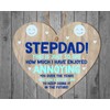 Pixie's Gifts Stepdad Wooden Heart Plaque - Sentimental Gift for