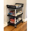 MaxWorks 80774 3-Shelf Utility Plastic Cart with Wheels-225 Lbs Maximum