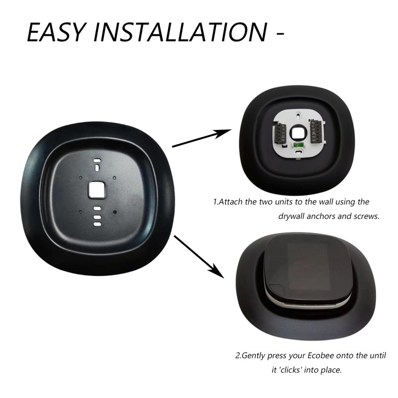 Thermostat Decorative Wall Plate Bracket Black for New 2022 Ecobee