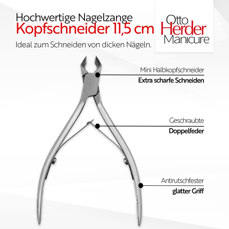 Head Cutters with Short Head 11.5 cm Stainless Hardened Steel Foot