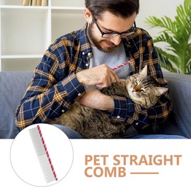 UEETEK Pet Grooming Comb Dogs Cats Comb Stainless Steel (Rose Red)