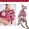DENTRUN Hairless Cats Shirt Cat Wear Clothes Stripe Vest Best