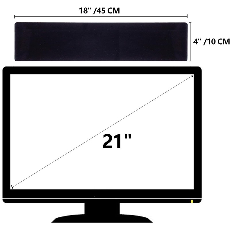 Black Monitor Memo Board Top Mount,18" Monitor Sticky Note Holder,Sticky