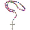 TALISMAN4U Multicolor Polymer Beads Catholic Rosary Necklace First Communion Christmas