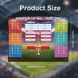 iwiio Wall Chart for Euros Football 2024 Decorations - 70x100cm Wallchart To Track All The Scores and Schedule Through to the Final Cup - Home, Office, Bar Poster