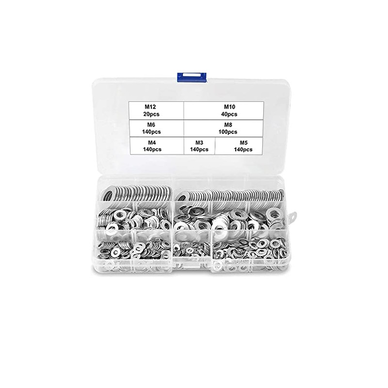 Michass 720 Piece Washer Set, Stainless Steel, Flat Washers, Locking