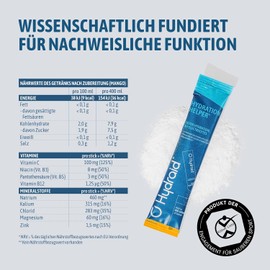 Hydraid Hydration Helper® Electrolyte Powder – Mango Passion Fruit • 25 Sticks • 1118mg Electrolytes • Low Sugar ORS Formula • Fast Rehydration for Sport & Recovery