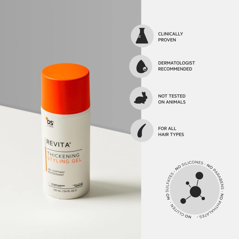 DS Labs Revita Hair Styling Gel – Medium Hold, Thickening,