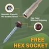 LIONMAX Metal Roofing Screws #14 x 1-1/2 Inch, 300-PCS, Brown
